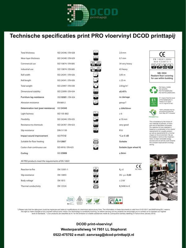 Voorbeeld pagina uit Sjabloon specs print-vloervinyl