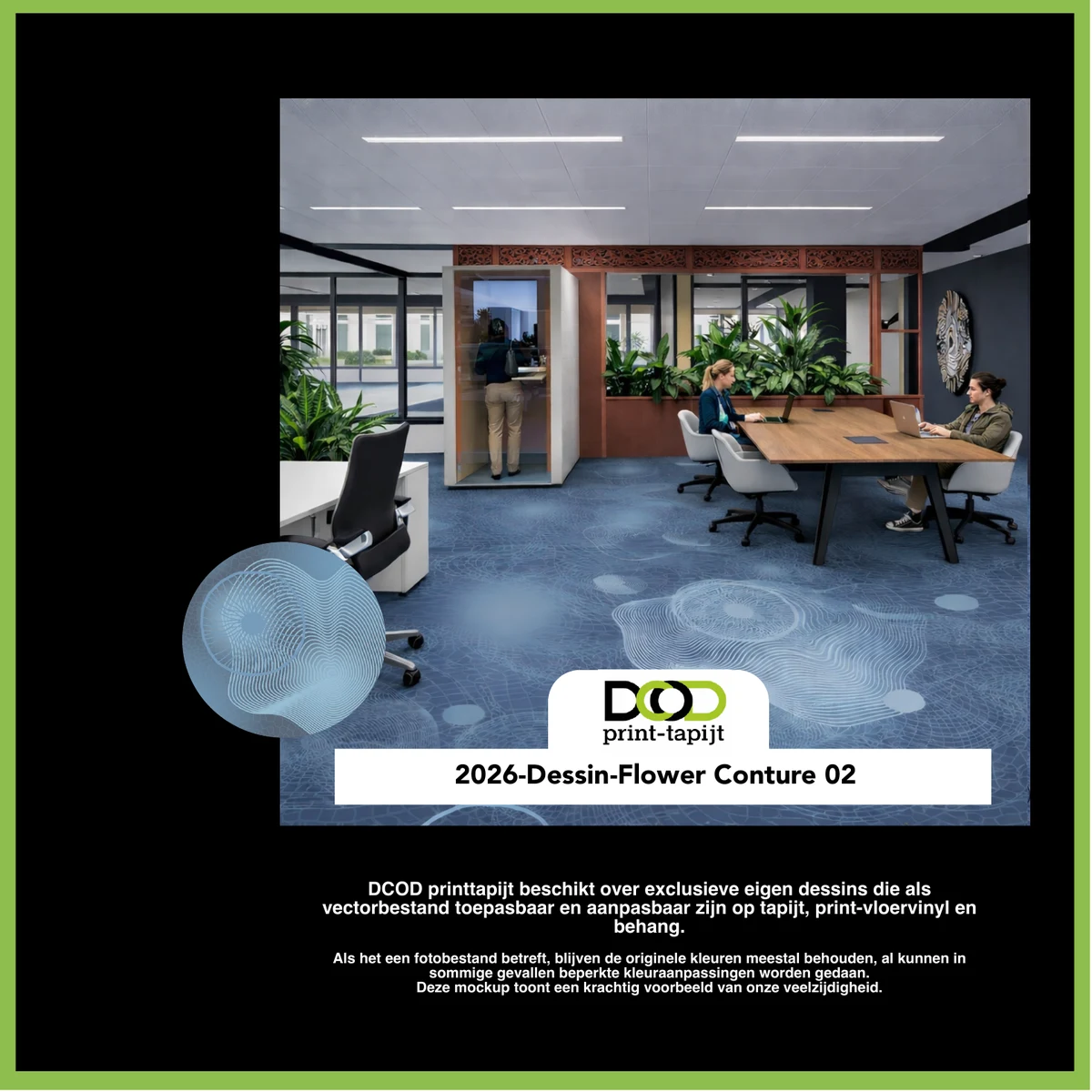 DCOD 2026-Dessin-Flower-Conture-02 – Flower Conture 02 printtapijt dessin