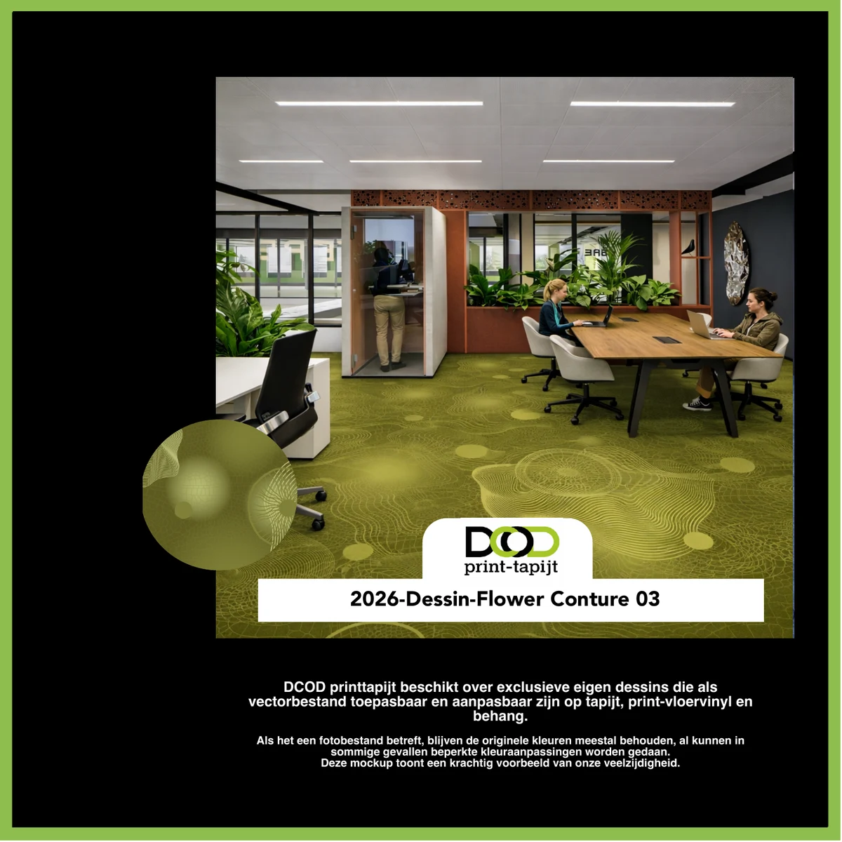 DCOD 2026-Dessin-Flower-Conture-03 – Flower Conture 03 printtapijt dessin