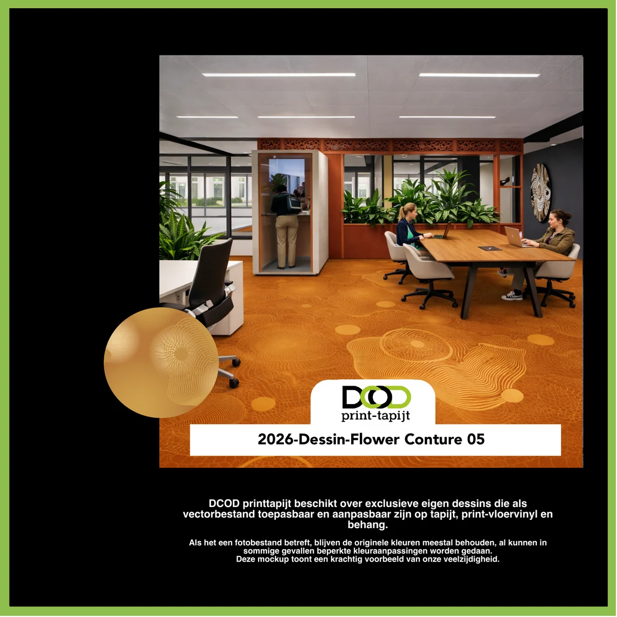 DCOD 2026-Dessin-Flower-Conture-05 – Flower Conture 05 printtapijt dessin