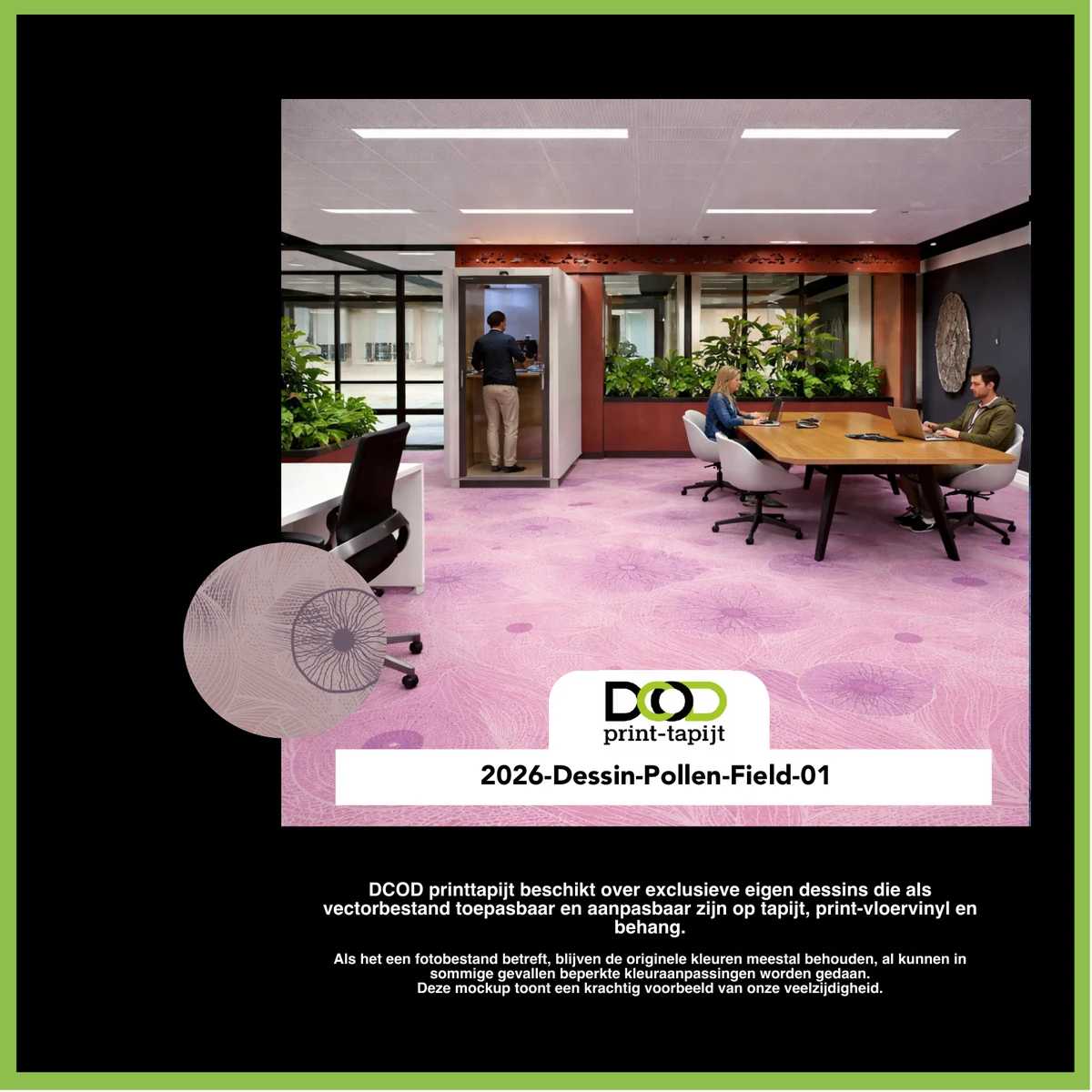 DCOD 2026-Dessin-Pollen-Field-01 – Pollen Field 01 printtapijt dessin