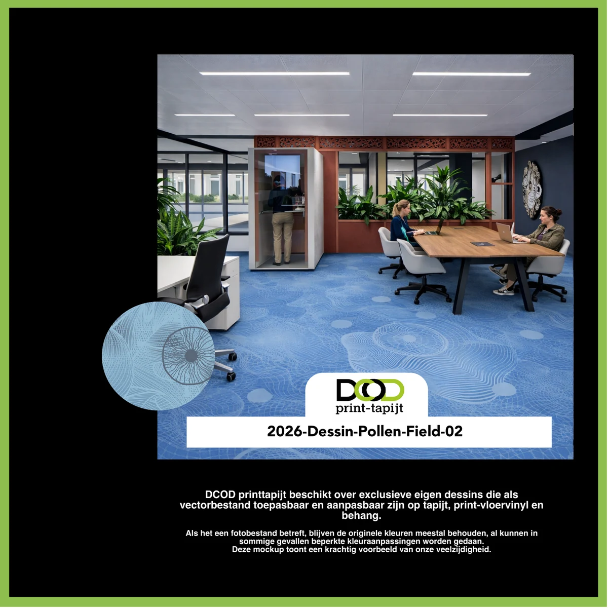 DCOD 2026-Dessin-Pollen-Field-02 – Pollen Field 02 printtapijt dessin