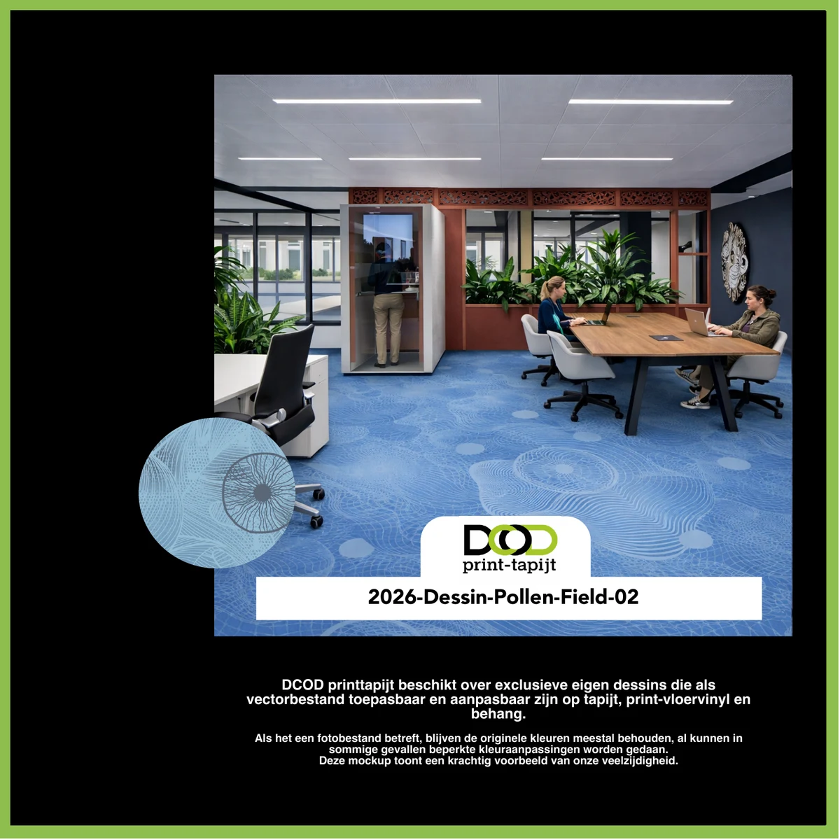 DCOD 2026-Dessin-Pollen-Field-02B – Pollen Field 02B printtapijt dessin