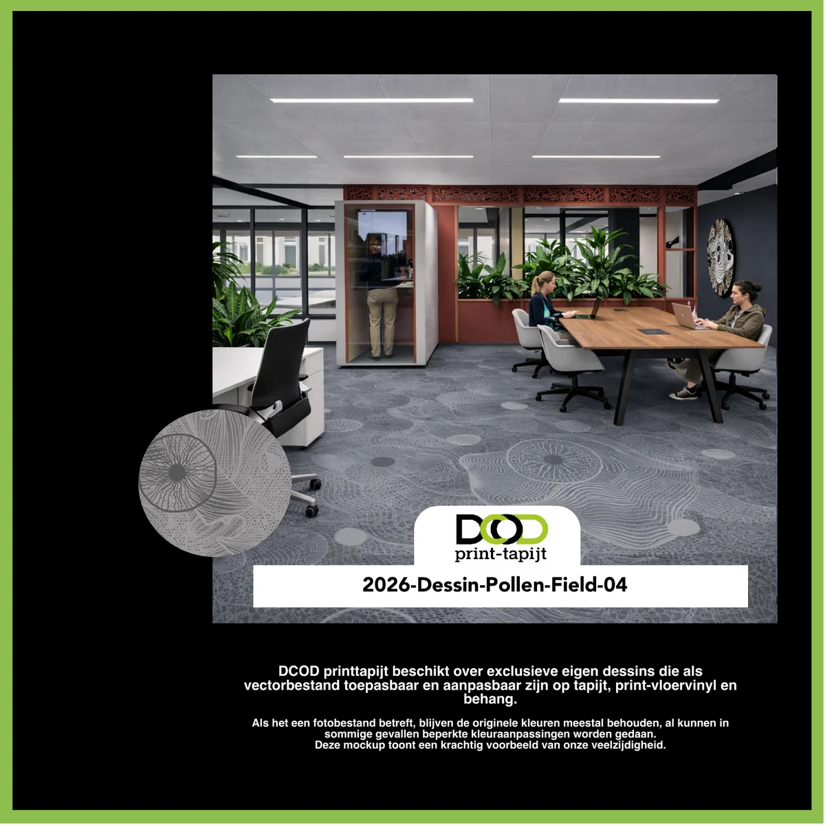 DCOD 2026-Dessin-Pollen-Field-04 – Pollen Field 04 printtapijt dessin