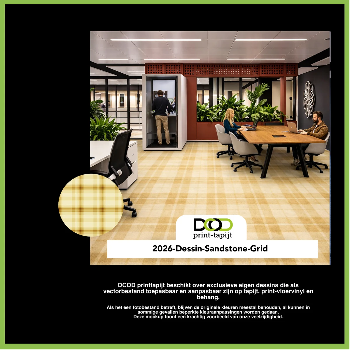 DCOD 2026-Dessin-Sandstone-Grid – Sandstone Grid printtapijt dessin