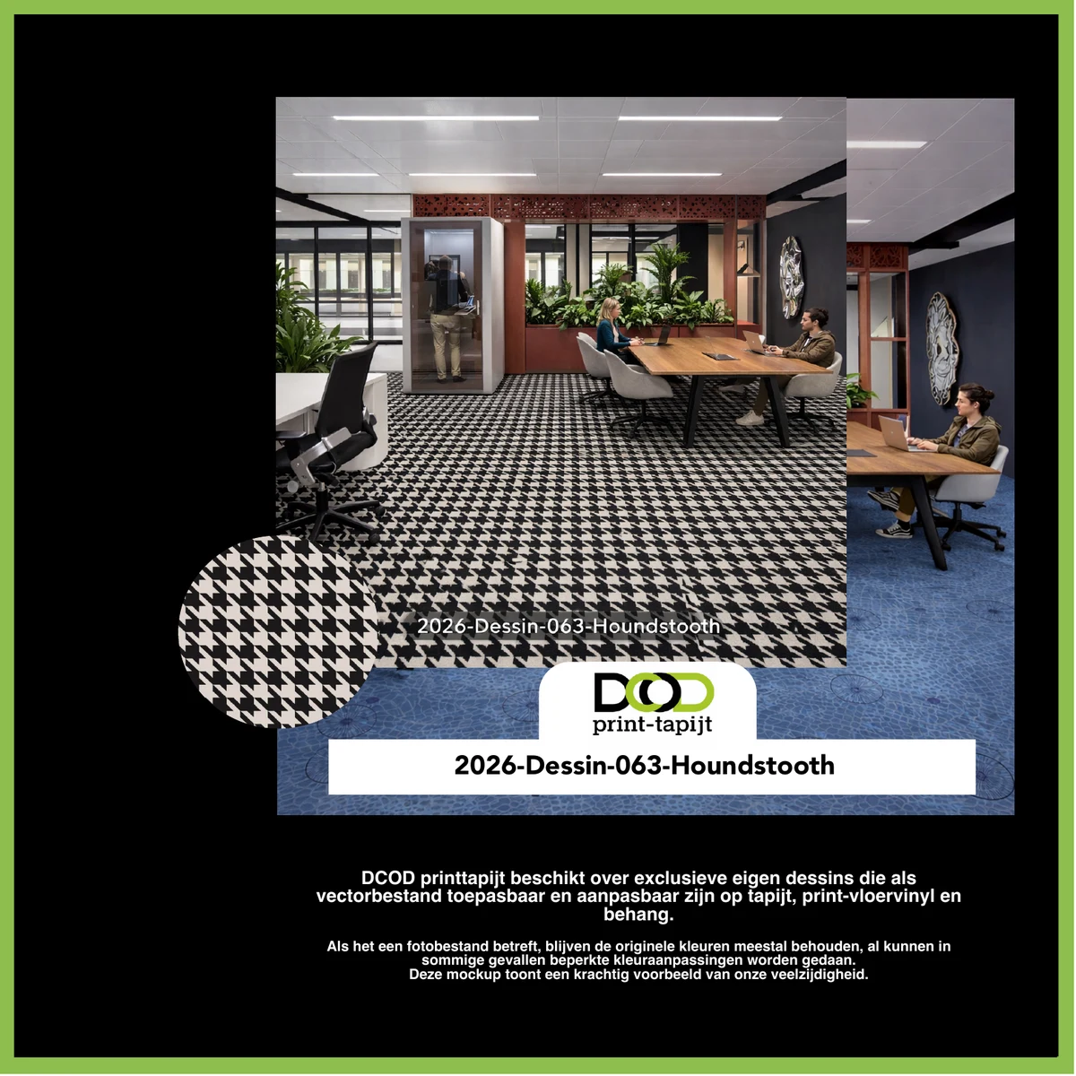 DCOD 2026-Dessin-063-Houndstooth – Houndstooth printtapijt dessin